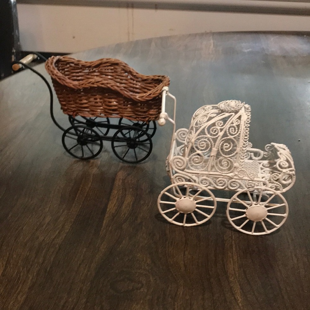 Set of 2 Dollhouse Stroller Decorations